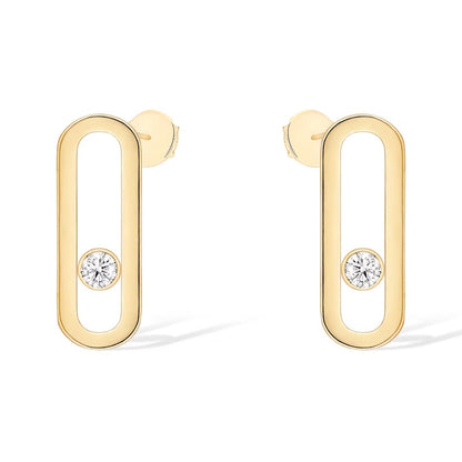 [⭐Aura ]MOVE UNO SMALL 1 DIAMOND EARRINGS