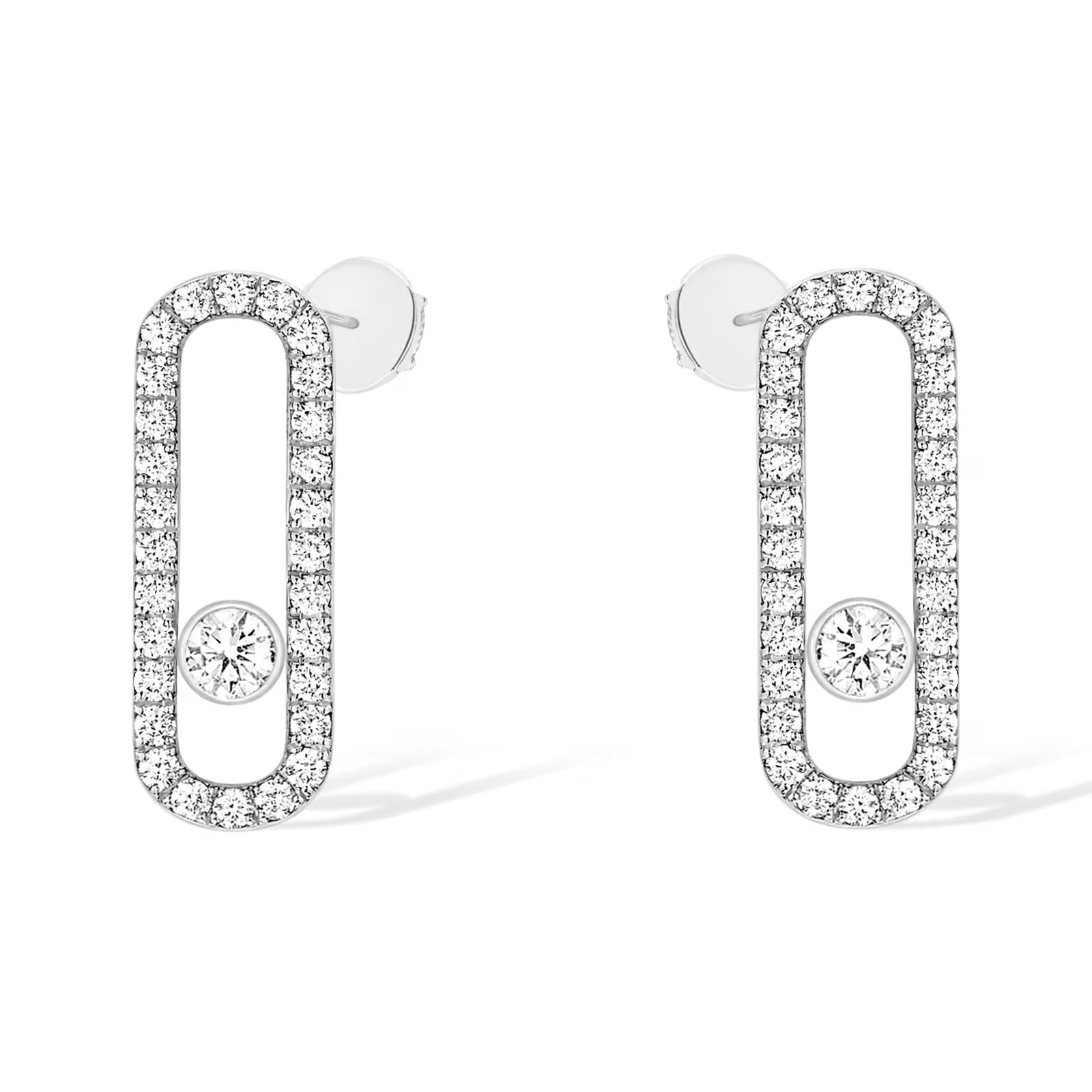 [Aura ] MOVE UNO STUD DIAMOND PAVED EARRINGS