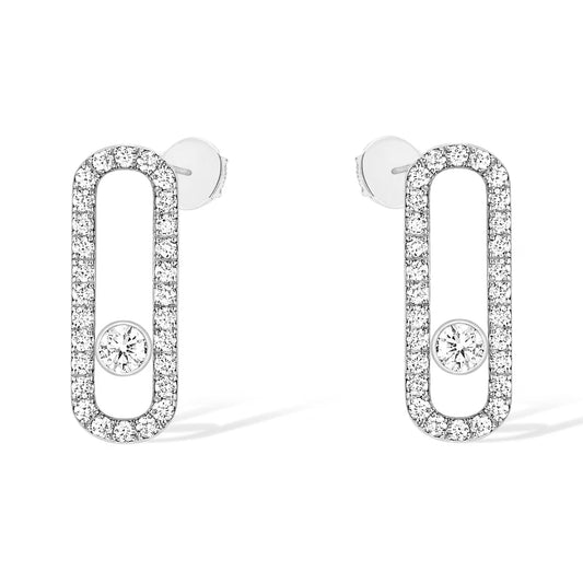 [⭐Aura ]MOVE UNO STUD DIAMOND PAVED EARRINGS