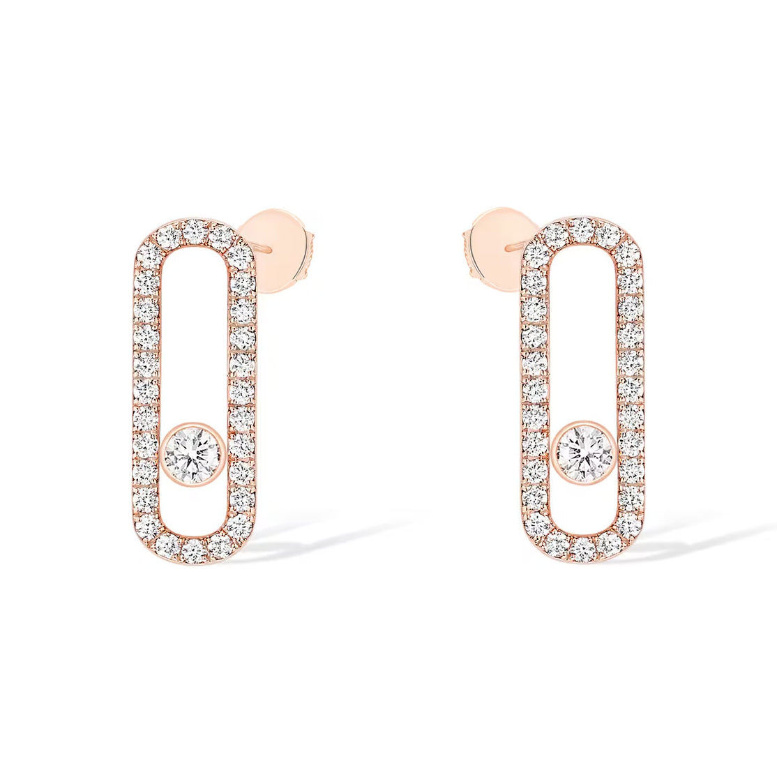 [⭐Aura ]MOVE UNO STUD DIAMOND PAVED EARRINGS