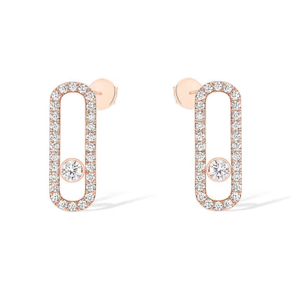 [⭐Aura ]MOVE UNO STUD DIAMOND PAVED EARRINGS