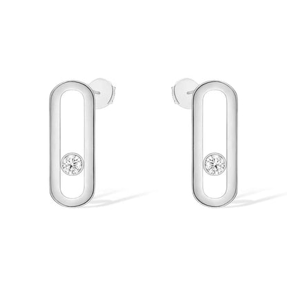 [⭐Aura ]MOVE UNO SMALL 1 DIAMOND EARRINGS