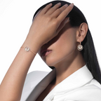 [Aura ]Aura  MOVE WHITE MOTHER OF PEARL PINK GOLD DIAMOND BRACELET