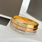 [Aura ]Move Noa Rose Gold Pavé Diamond Bangle Bracelet