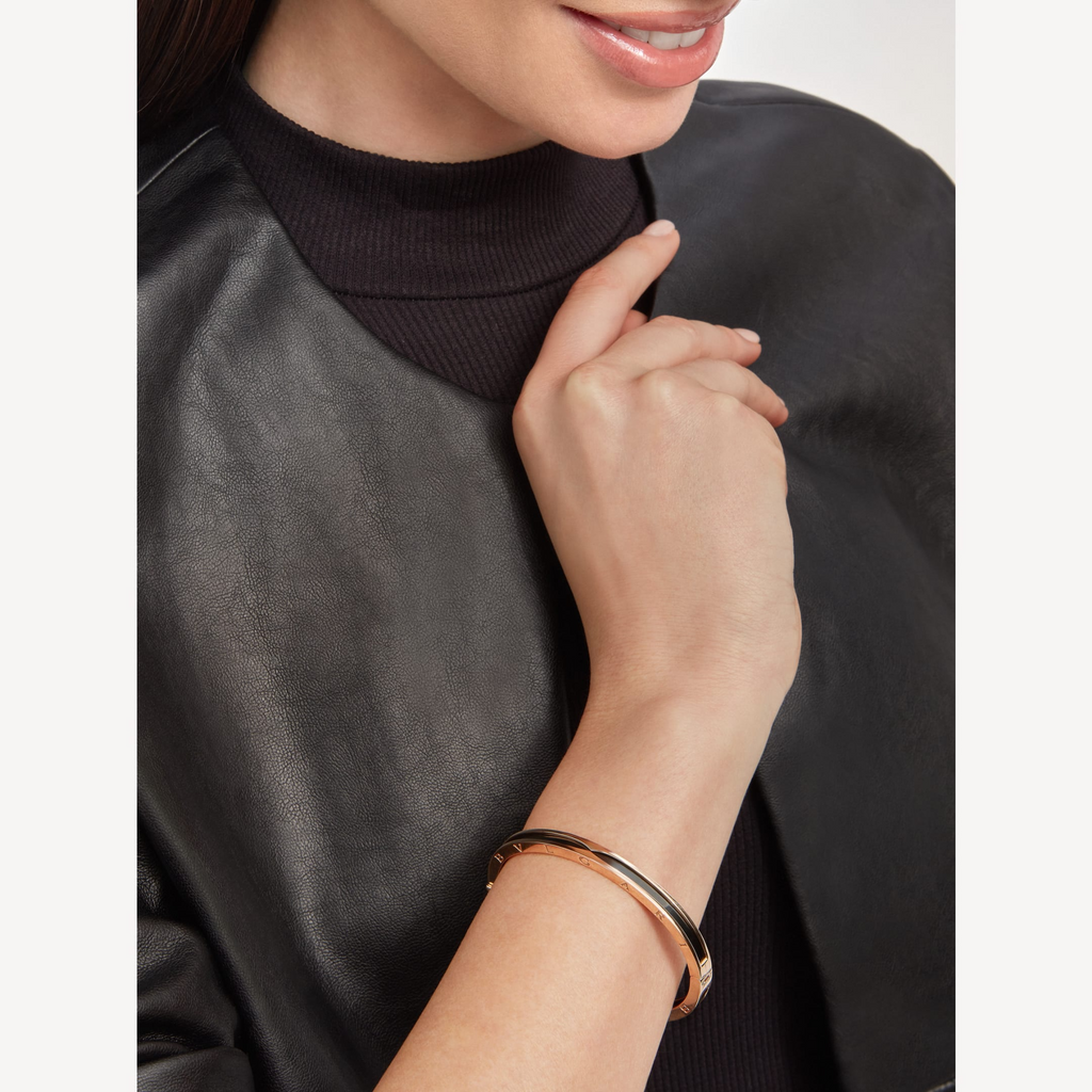 [⭐Veya]ZERO 1 PINKGOLD MIT SCHWARZEM KERAMIKARMBAND
