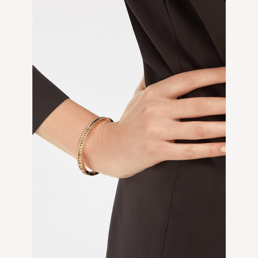 [⭐Veya]ZERO 1 SPIRAL- UND DIAMANTBESETZTES GOLDARMBAND