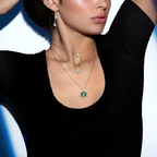 [Aura ]  MOVE 3 DIAMOND MALACHIT GOLD DIAMANTEN HALSKETTE