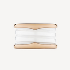 [⭐DORISW]ZERO 1 FOUR-BAND LOOPS AND WHITE CERAMIC SPIRAL PINK GOLD RING