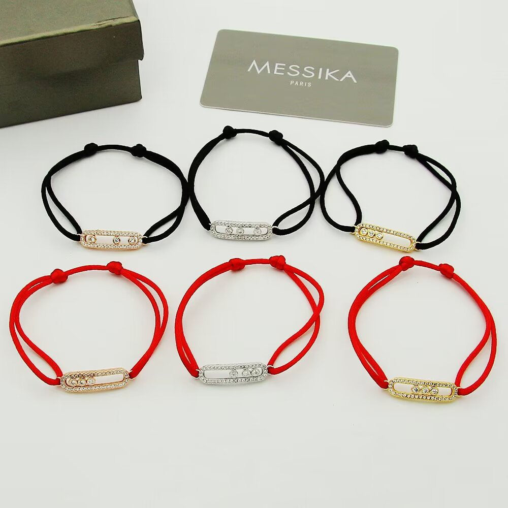 [Aura ]Messika Care(s) pink cord pavé bracelet