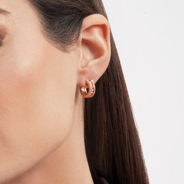 [⭐Veya]ZERO 1 ROCK GOLD-OHRRINGE MIT BESETZTER SPIRALE UND DIAMANT-PAVÉ