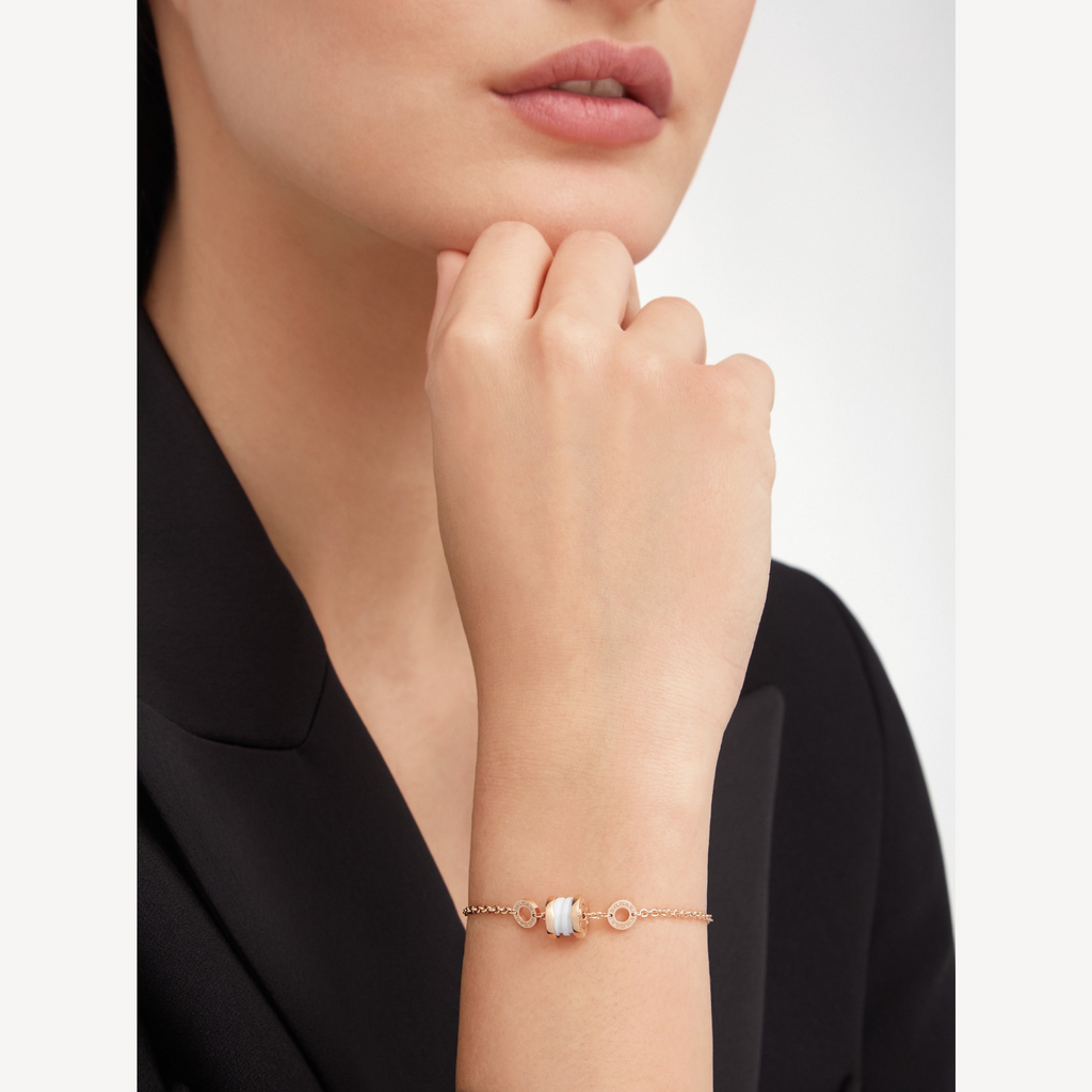 [⭐DORISW]ZERO 1 SOFT PINK GOLD AND WHITE CERAMIC BRACELET