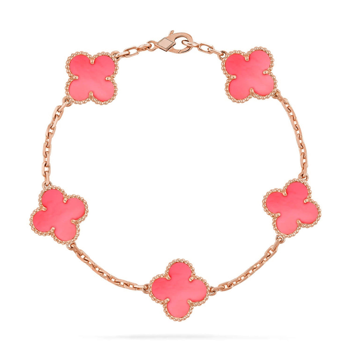[Aura ]New  CLOVER 5 MOTIFS  PINK MOP BRACELET COLLECTION