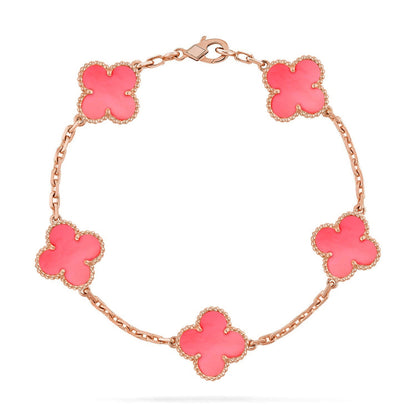 [Aura ]Neue CLOVER 5 MOTIVE ROSÉ-PERLMUTT-ARMBAND-KOLLEKTION