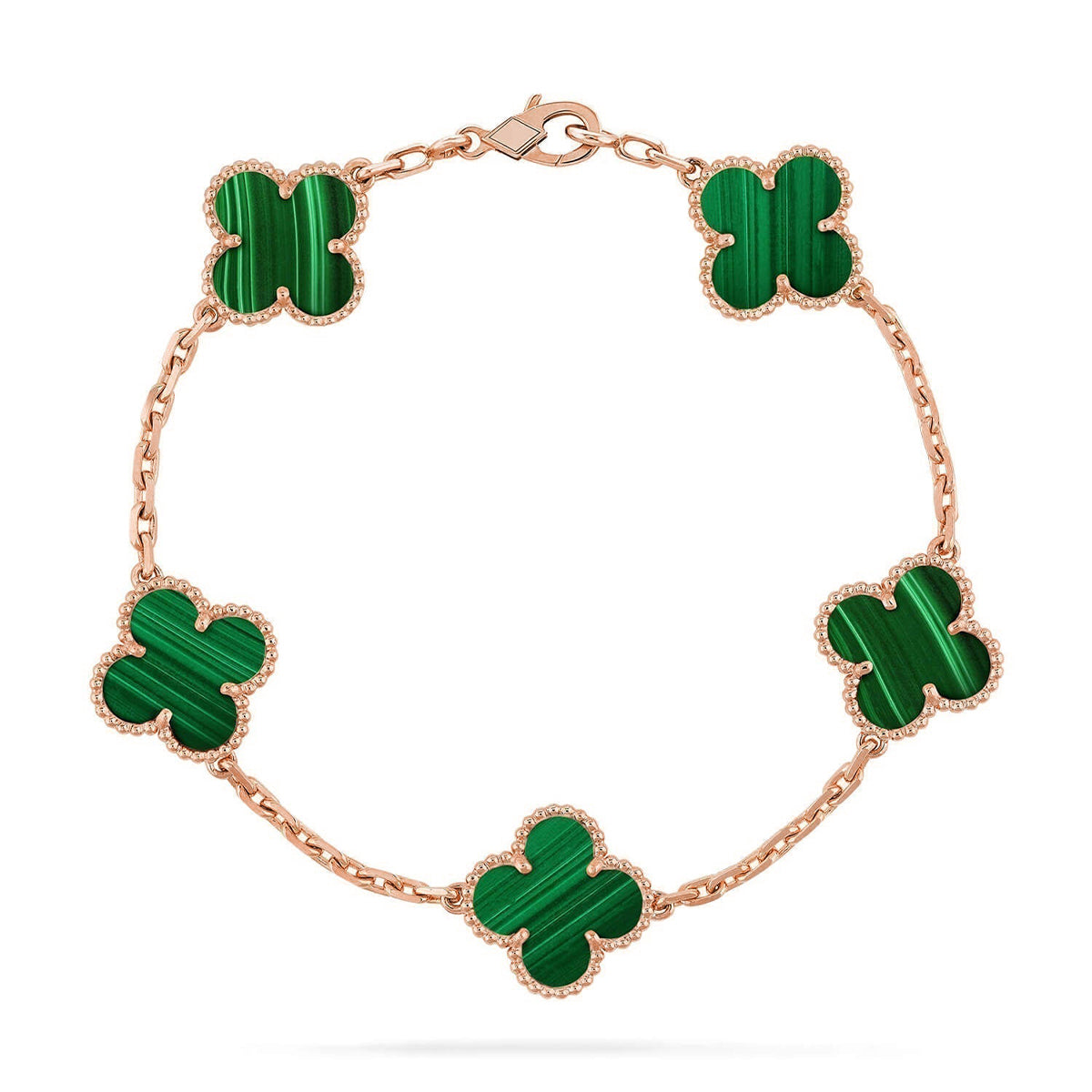 [Aura ]New  CLOVER 5 MOTIF MALACHITE BRACELET COLLECTION