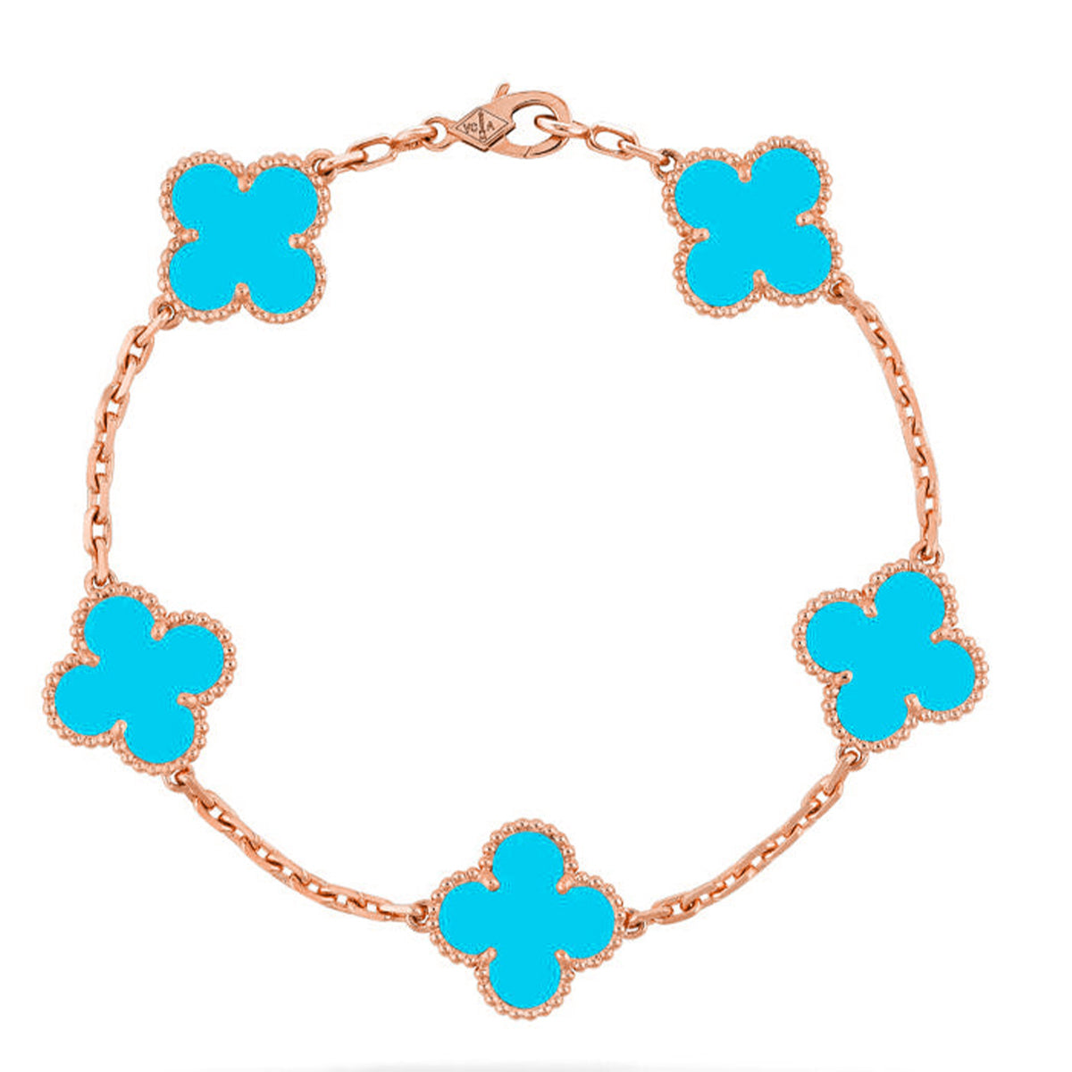 [Aura ]New  CLOVER 5 MOTIF TURQUOISE BRACELET COLLECTION