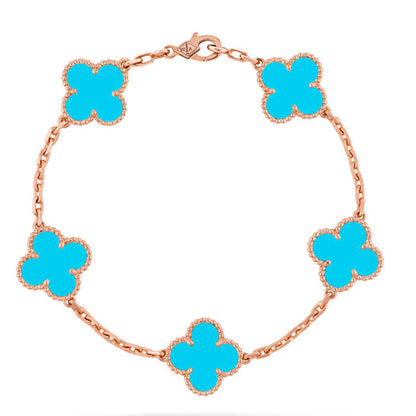 [⭐Aura ]New  CLOVER 5 MOTIF TURQUOISE BRACELET COLLECTION