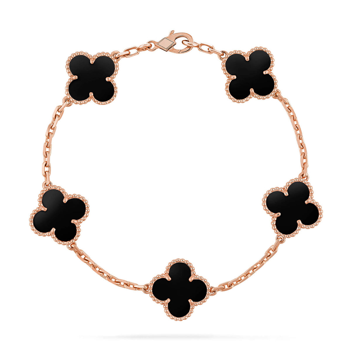 [⭐Aura ]New CLOVER 5 MOTIF ONYXS BRACELET COLLECTION