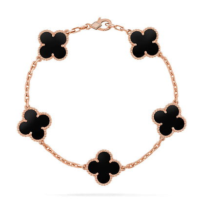 [⭐Aura ]New CLOVER 5 MOTIF ONYXS BRACELET COLLECTION