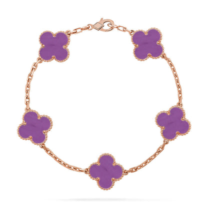 [⭐Aura ]New  CLOVER 5 MOTIF VIOLET BRACELET COLLECTION