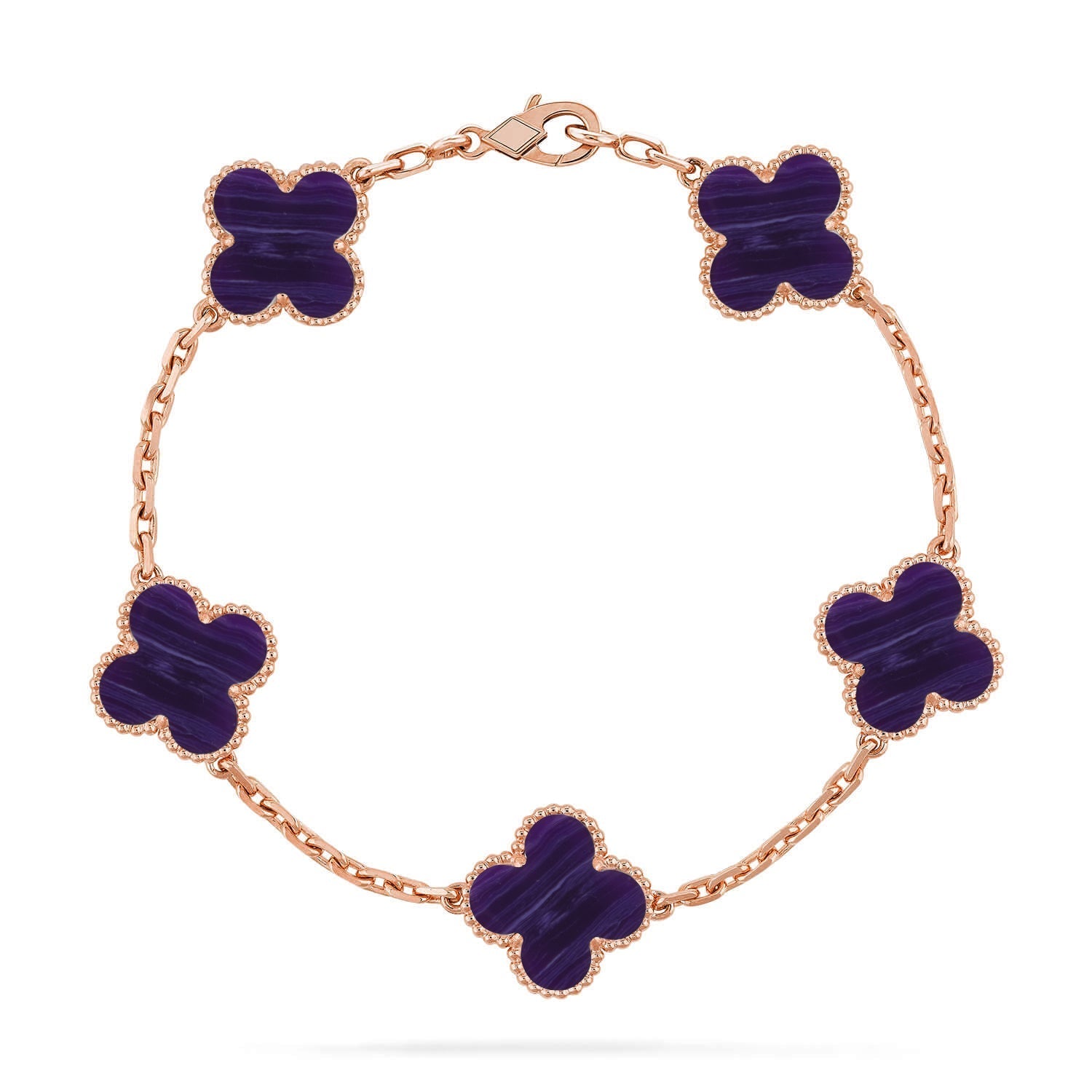 [Aura ]New CLOVER 5 MOTIF PURPLE STRIPES BRACELET COLLECTION