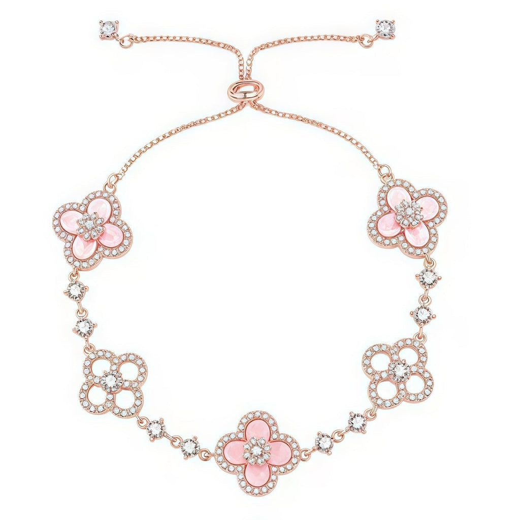 Aura CLOVER 5 MOTIF PINK BLUE RED WHITE BRACELET