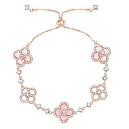 [⭐Aura ]CLOVER 5 MOTIF PINK BLUE RED WHITE BRACELET