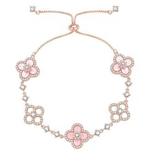[⭐Aura ]CLOVER 5 MOTIF PINK BLUE RED WHITE BRACELET