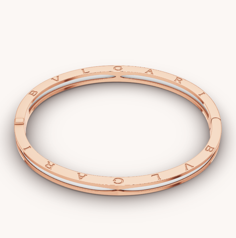 [⭐Veya]ZERO 1 PINKGOLD MIT WEISSEM KERAMIKARMBAND