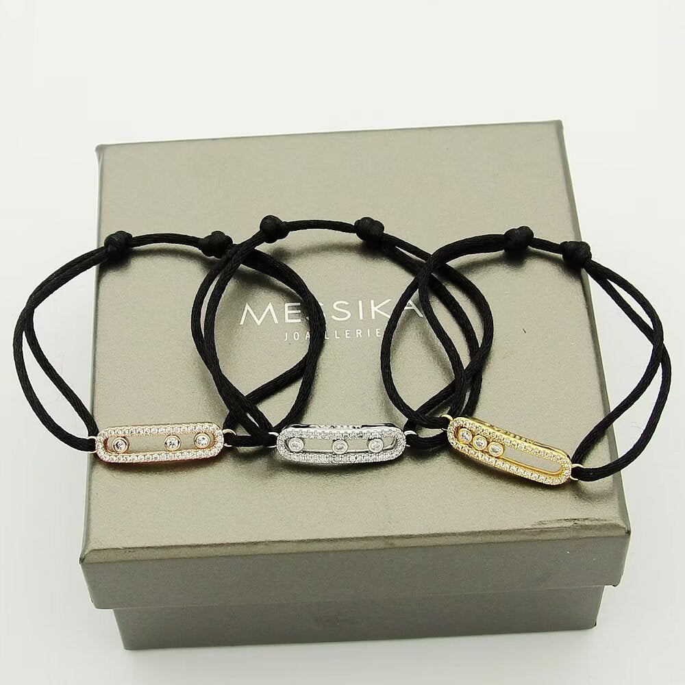 [Aura ]Messika Care(s) pink cord pavé bracelet