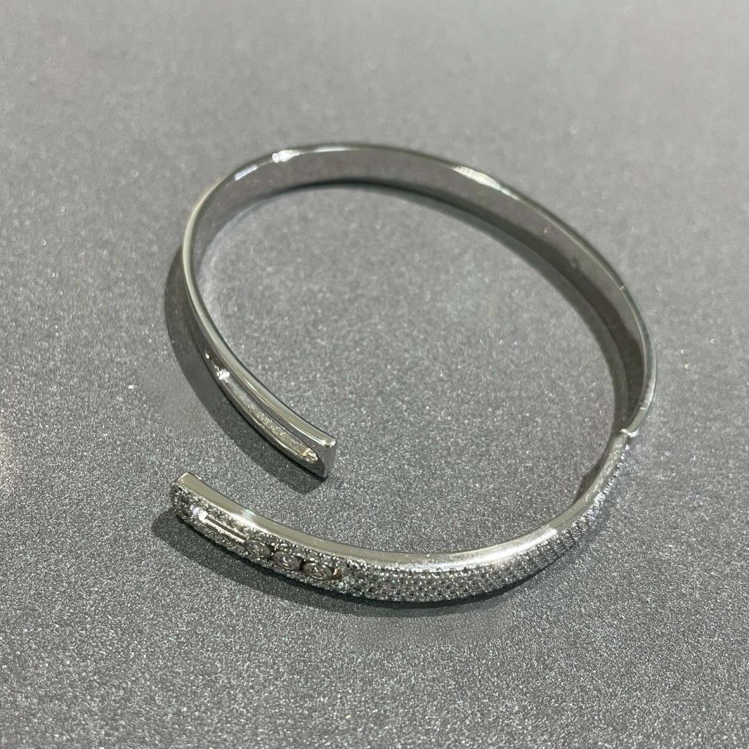 [Aura ]Move Noa Rose Gold Pavé Diamond Bangle Bracelet
