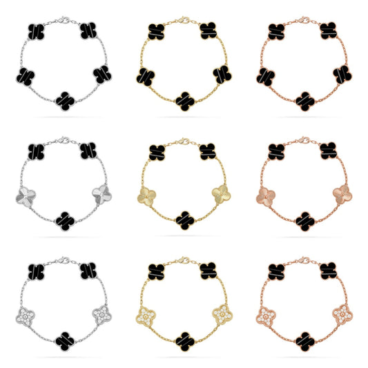 [⭐Aura ]New  CLOVER 5 MOTIF PULSAR STONE BRACELET COLLECTION