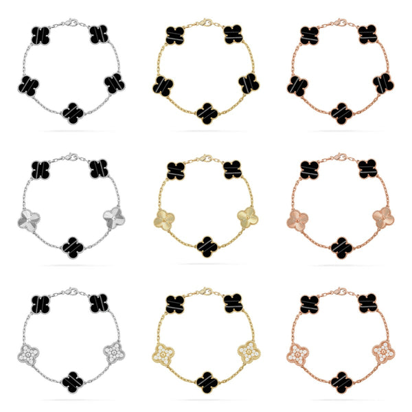 [⭐Aura ]New  CLOVER 5 MOTIF PULSAR STONE BRACELET COLLECTION