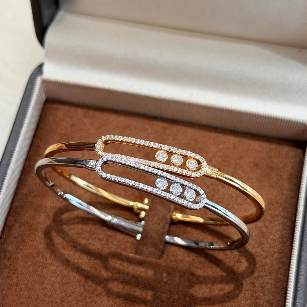 [Aura ]Move Pavé Diamond Bangle Bracelet M