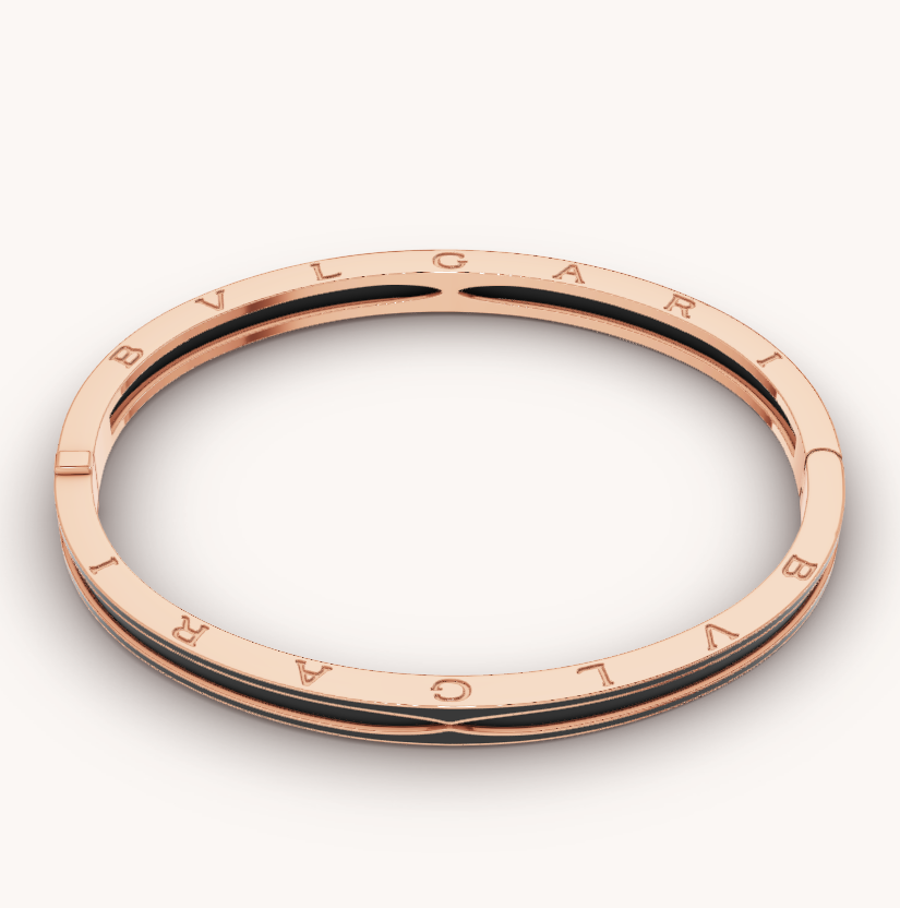 [⭐Veya]ZERO 1 PINK GOLD MIT MATTEM SCHWARZEM KERAMIKARMBAND