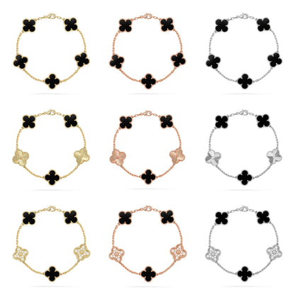 [⭐Aura ]New CLOVER 5 MOTIF ONYXS BRACELET COLLECTION