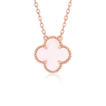 Aura CLOVER 15MM PINK MOTHER-OF-PEARL SINGLE FLOWER NECKLACE
