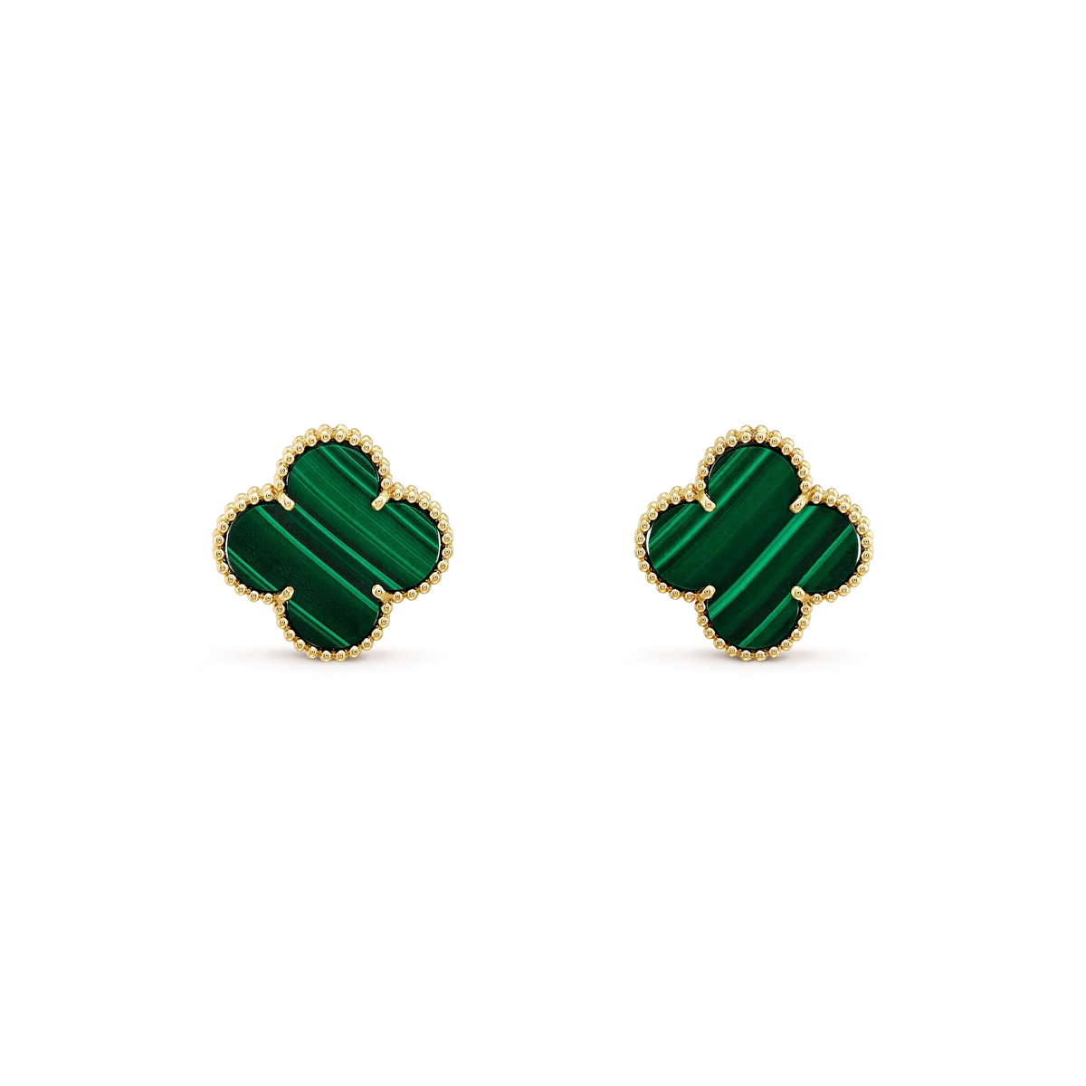 [⭐Aura ]CLOVER MINI 9.5MM MALACHITE  EARRINGS