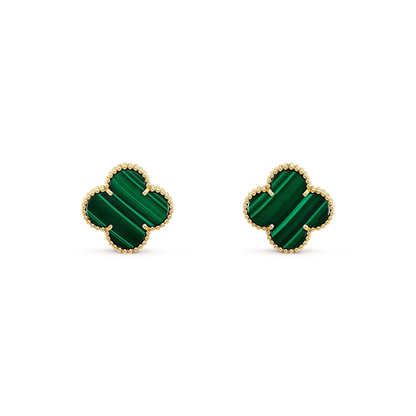[⭐Aura ]CLOVER MINI 9.5MM MALACHITE  EARRINGS