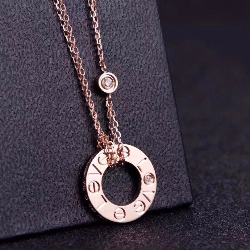 Aura LOVE NECKLACE 16MM 2 DIAMONDS