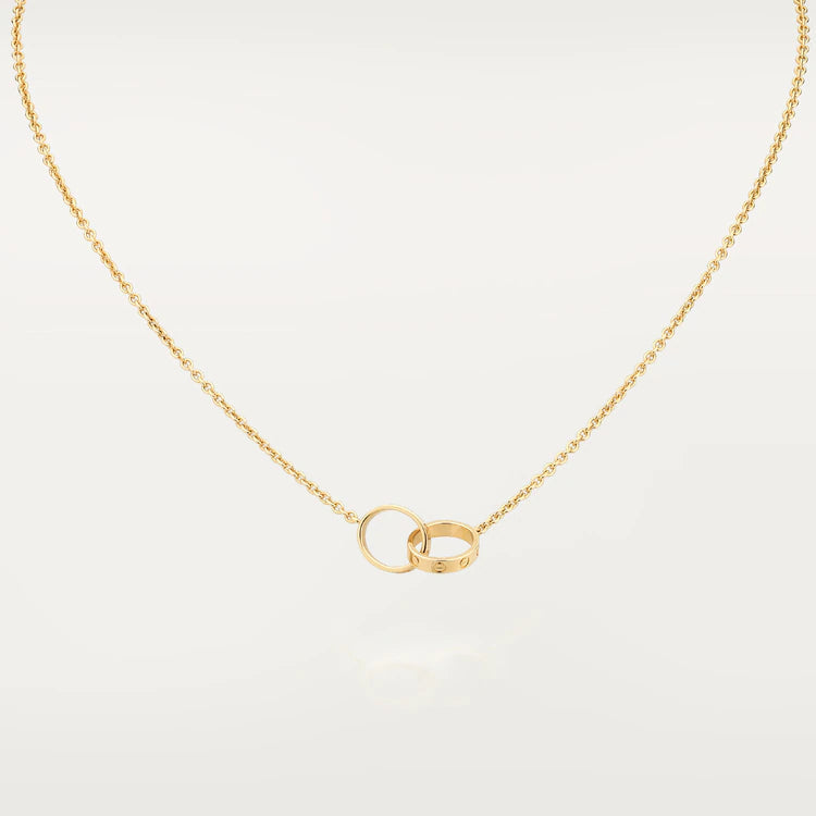 Aura LOVE NECKLACE DOUBLE RING GOLD
