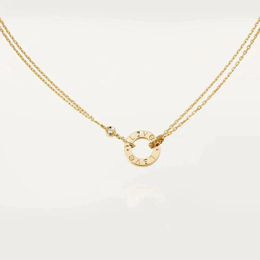 [⭐Aura ]LOVE NECKLACE 16MM 2 DIAMONDS