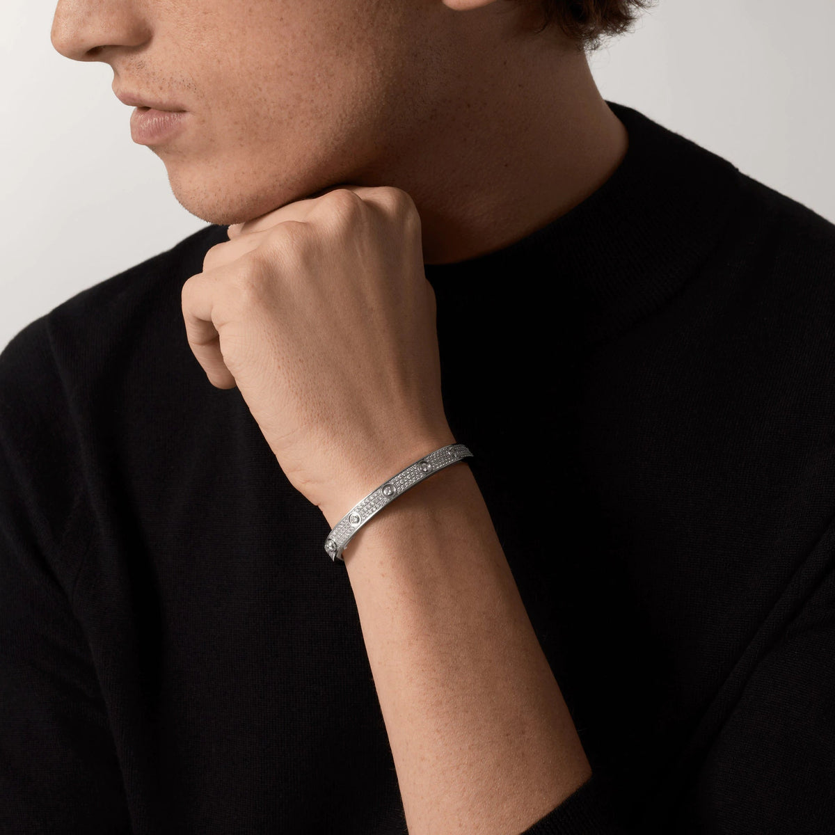 [⭐Aura ]LOVE BRACELET 6.1MM DIAMOND-PAVED 10 BIG DIAMONDS