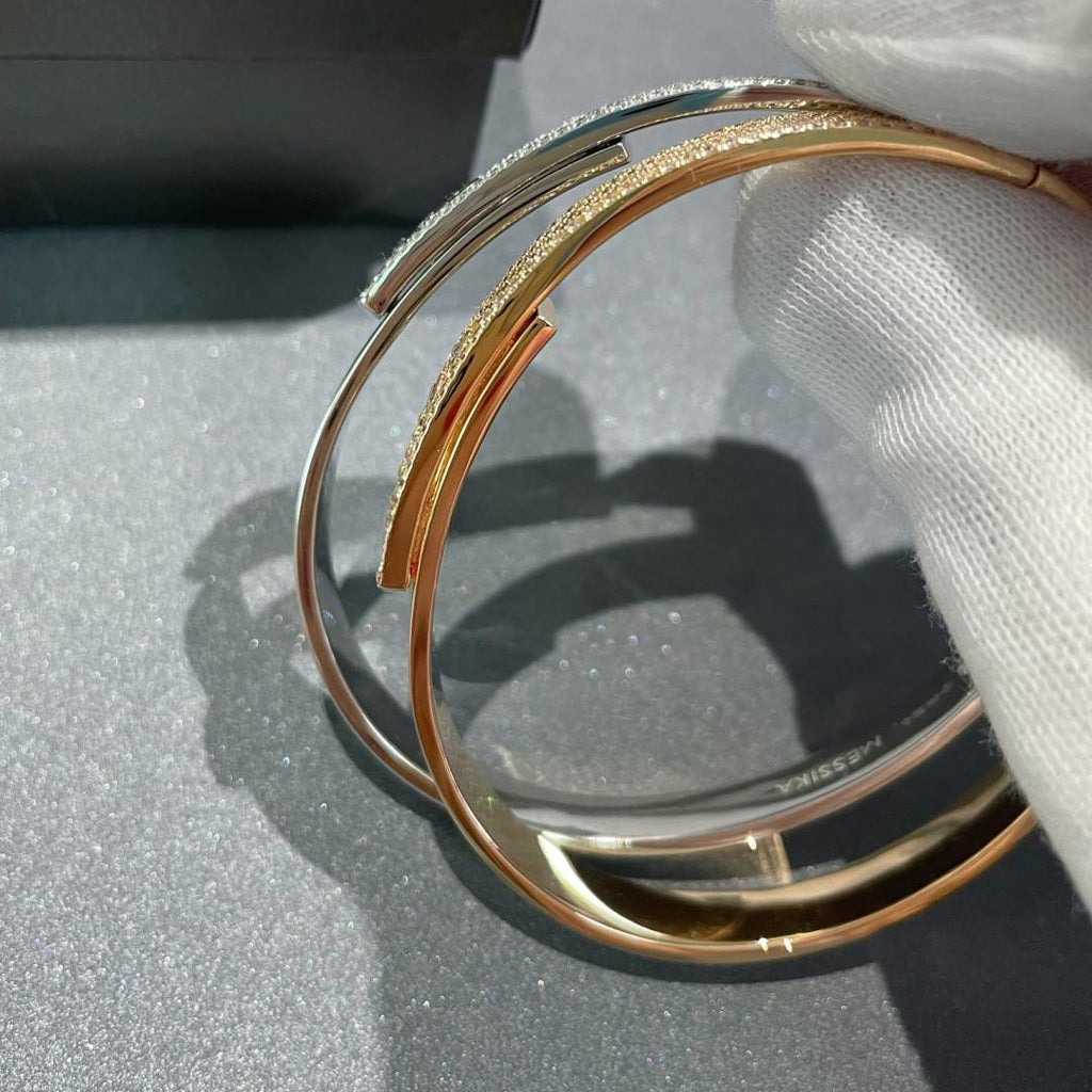 [Aura ]Move Noa Rose Gold Pavé Diamond Bangle Bracelet