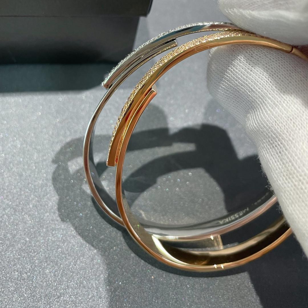 [Aura ]Move Noa Rose Gold Pavé Diamond Bangle Bracelet