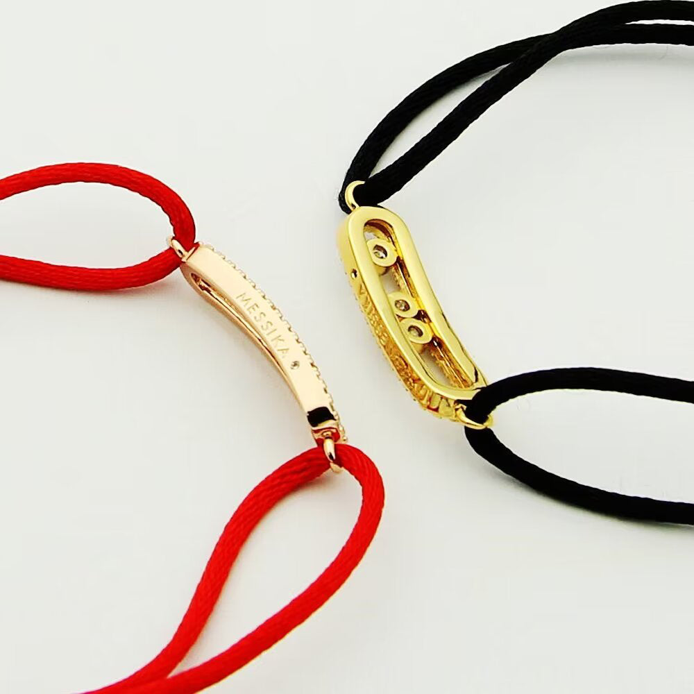 [Aura ]Messika Care(s) pink cord pavé bracelet