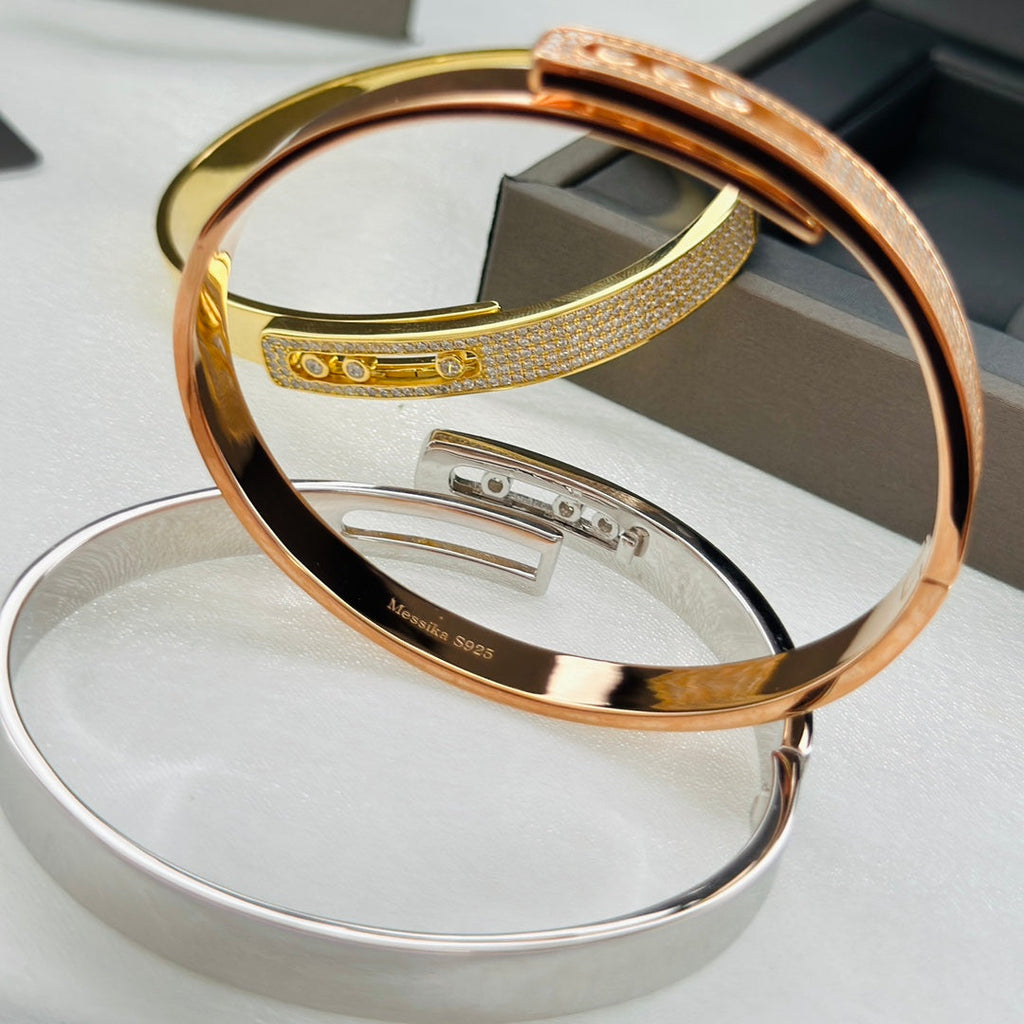 [Aura ]Move Noa Rose Gold Pavé Diamond Bangle Bracelet