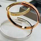 [Aura ]Move Noa Rose Gold Pavé Diamond Bangle Bracelet