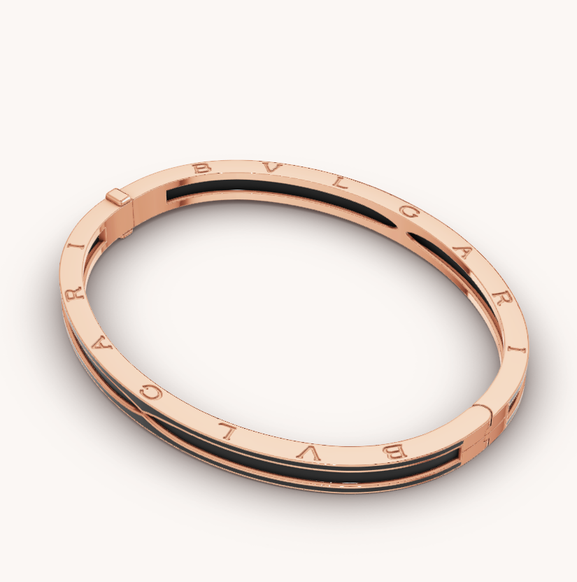 [⭐Veya]ZERO 1 PINK GOLD MIT MATTEM SCHWARZEM KERAMIKARMBAND