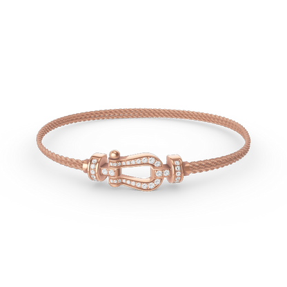 [⭐Aura ]FORCE SMALL HORSESHOE  DIAMOND CHAIN ROPE BRACELET