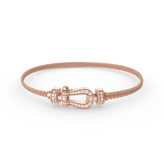 [⭐Aura ]FORCE SMALL HORSESHOE  DIAMOND CHAIN ROPE BRACELET